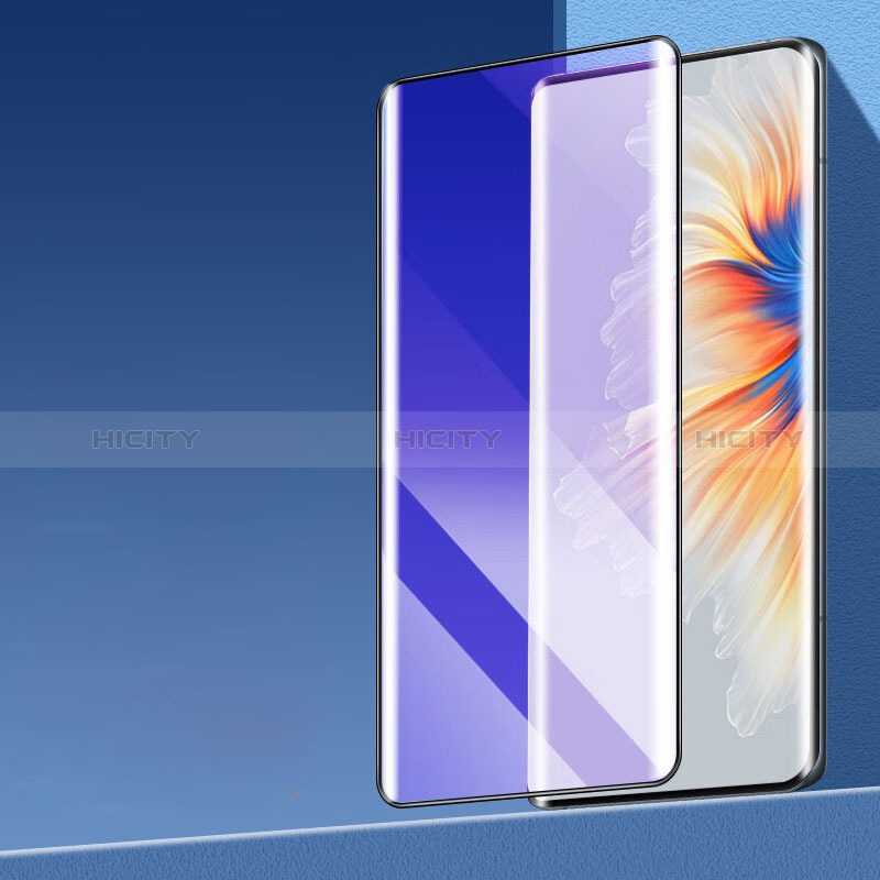 Schutzfolie Full Coverage Displayschutzfolie Panzerfolie Gehärtetes Glas Glasfolie Anti Blue Ray Skins zum Aufkleben Panzerglas für Xiaomi Mi Mix 4 5G Schwarz