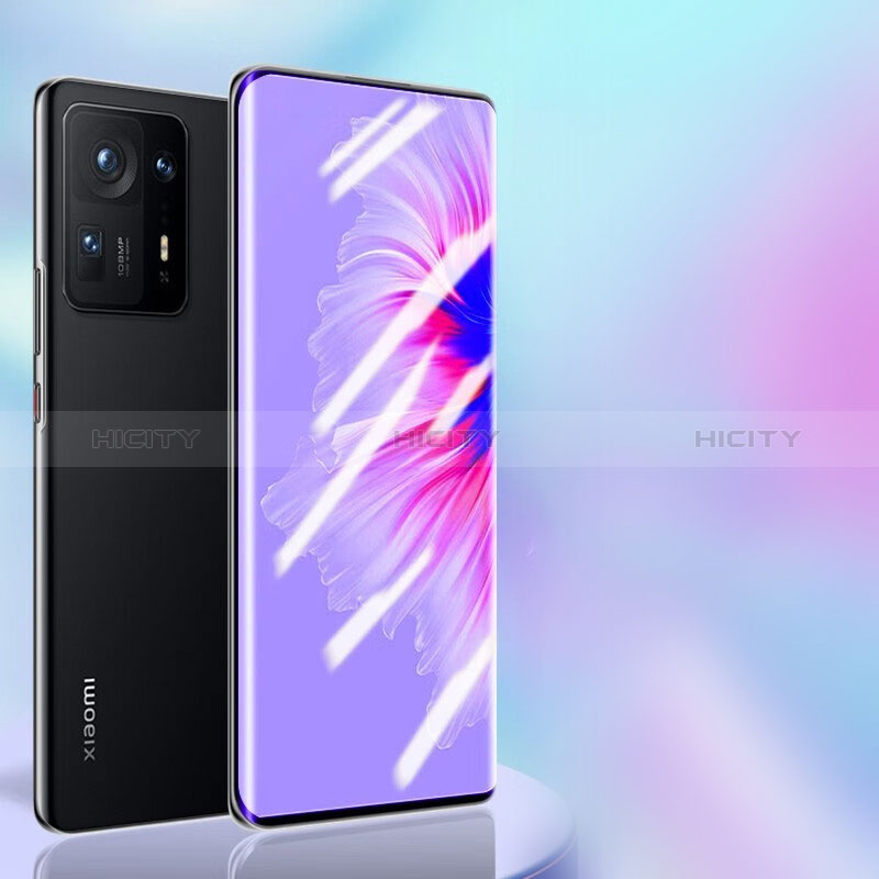 Schutzfolie Full Coverage Displayschutzfolie Panzerfolie Gehärtetes Glas Glasfolie Anti Blue Ray Skins zum Aufkleben Panzerglas für Xiaomi Mi Mix 4 5G Schwarz