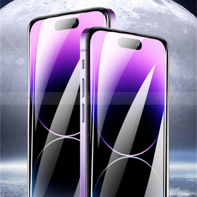 Schutzfolie Full Coverage Displayschutzfolie Panzerfolie Gehärtetes Glas Glasfolie Anti Blue Ray Skins zum Aufkleben Panzerglas U02 für Apple iPhone 16 Pro Schwarz