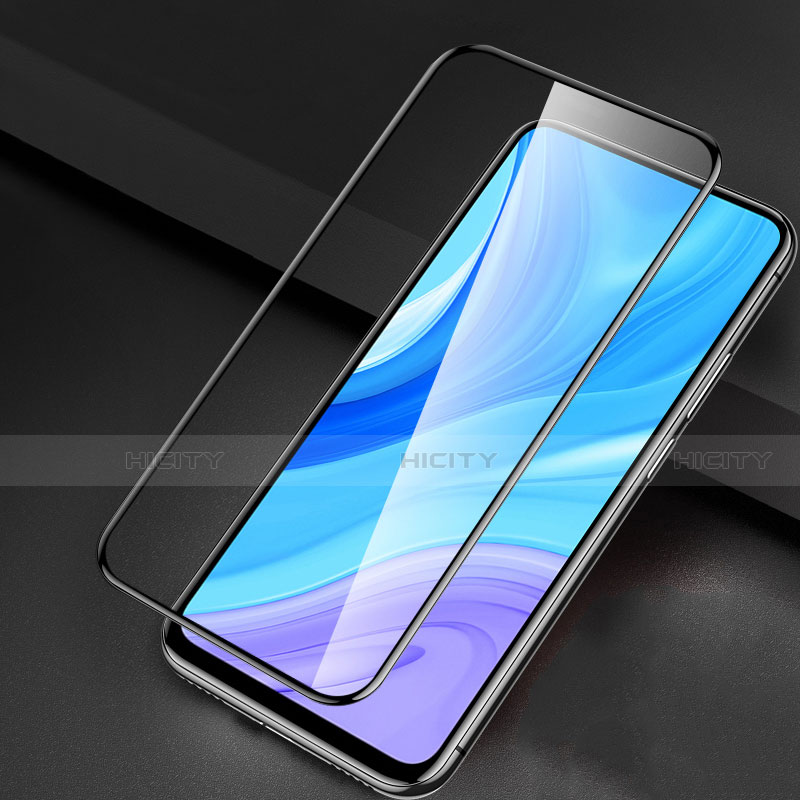 Schutzfolie Full Coverage Displayschutzfolie Panzerfolie Gehärtetes Glas Glasfolie Skins zum Aufkleben Panzerglas F02 für Huawei Enjoy 10 Plus Schwarz