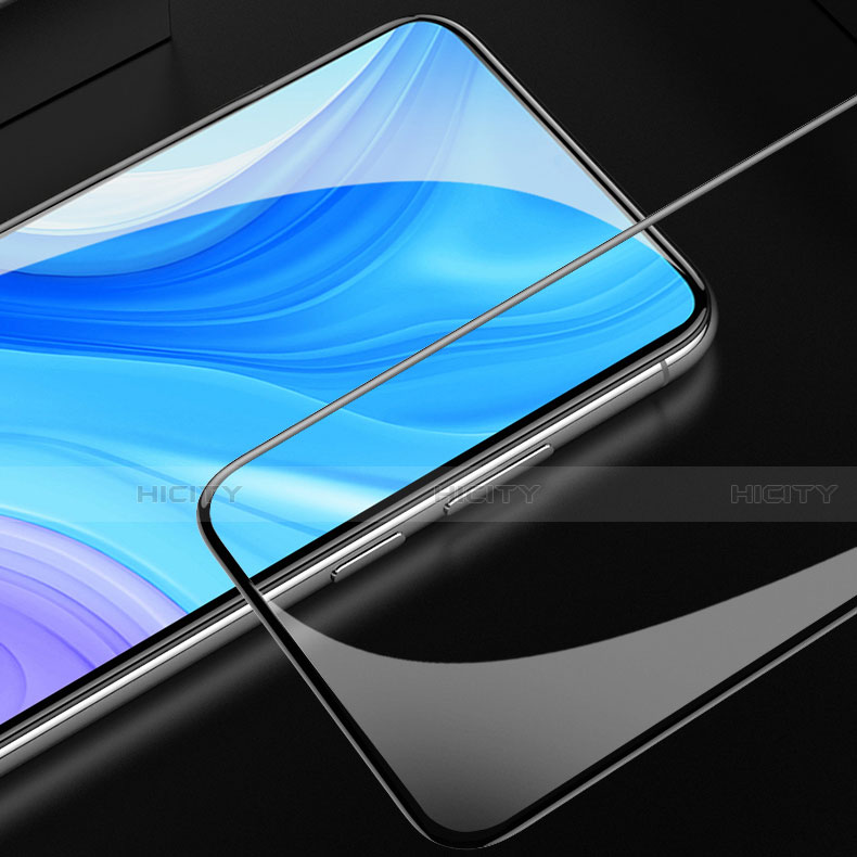 Schutzfolie Full Coverage Displayschutzfolie Panzerfolie Gehärtetes Glas Glasfolie Skins zum Aufkleben Panzerglas F02 für Huawei Enjoy 10 Plus Schwarz