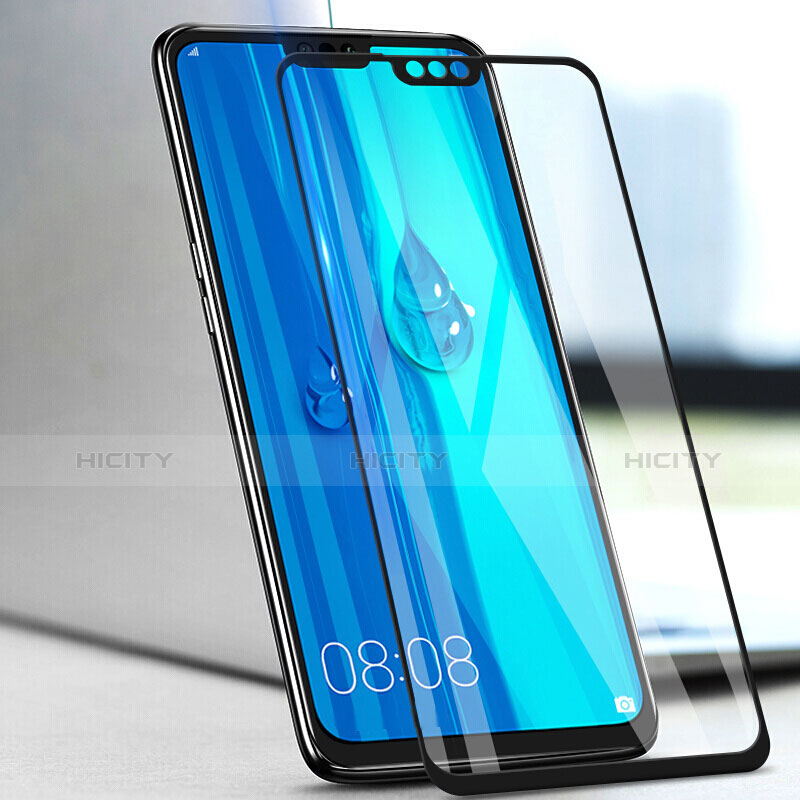 Schutzfolie Full Coverage Displayschutzfolie Panzerfolie Gehärtetes Glas Glasfolie Skins zum Aufkleben Panzerglas F02 für Huawei Enjoy 9 Plus Schwarz