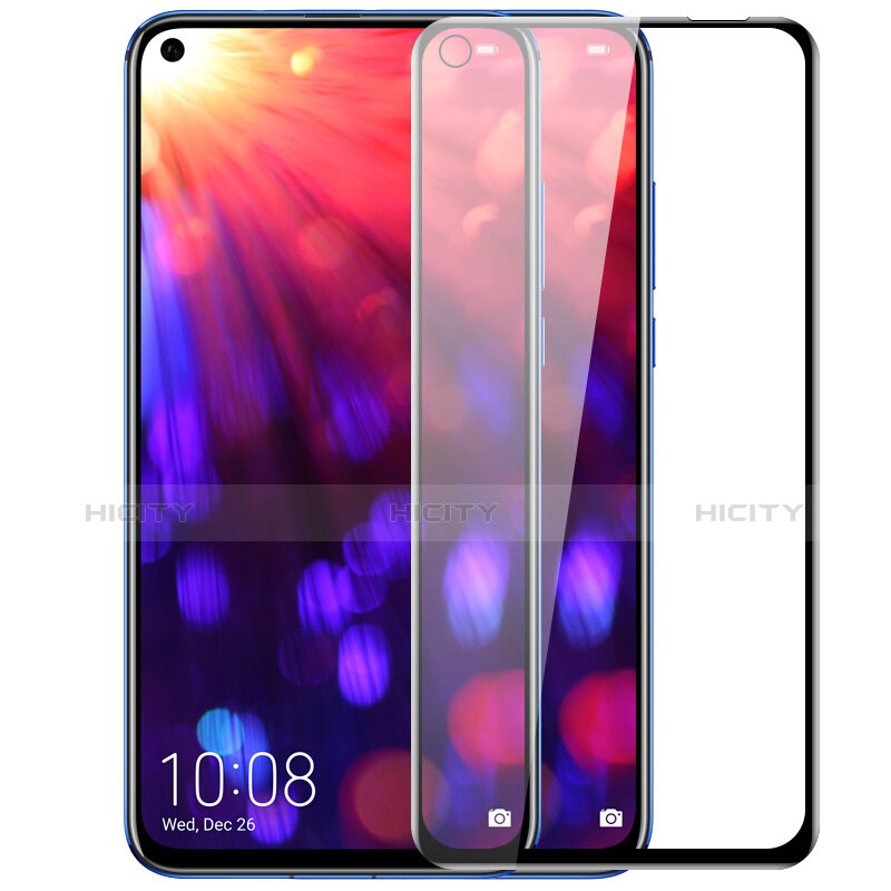 Schutzfolie Full Coverage Displayschutzfolie Panzerfolie Gehärtetes Glas Glasfolie Skins zum Aufkleben Panzerglas F02 für Huawei Nova 4 Schwarz