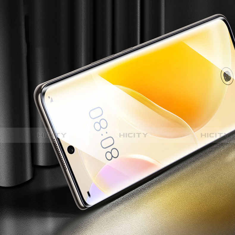 Schutzfolie Full Coverage Displayschutzfolie Panzerfolie Gehärtetes Glas Glasfolie Skins zum Aufkleben Panzerglas F02 für Huawei Nova 8 5G Schwarz