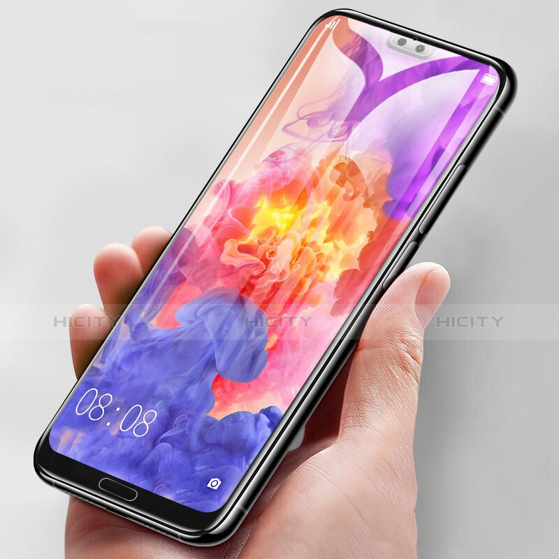 Schutzfolie Full Coverage Displayschutzfolie Panzerfolie Gehärtetes Glas Glasfolie Skins zum Aufkleben Panzerglas F02 für Huawei P20 Pro Schwarz