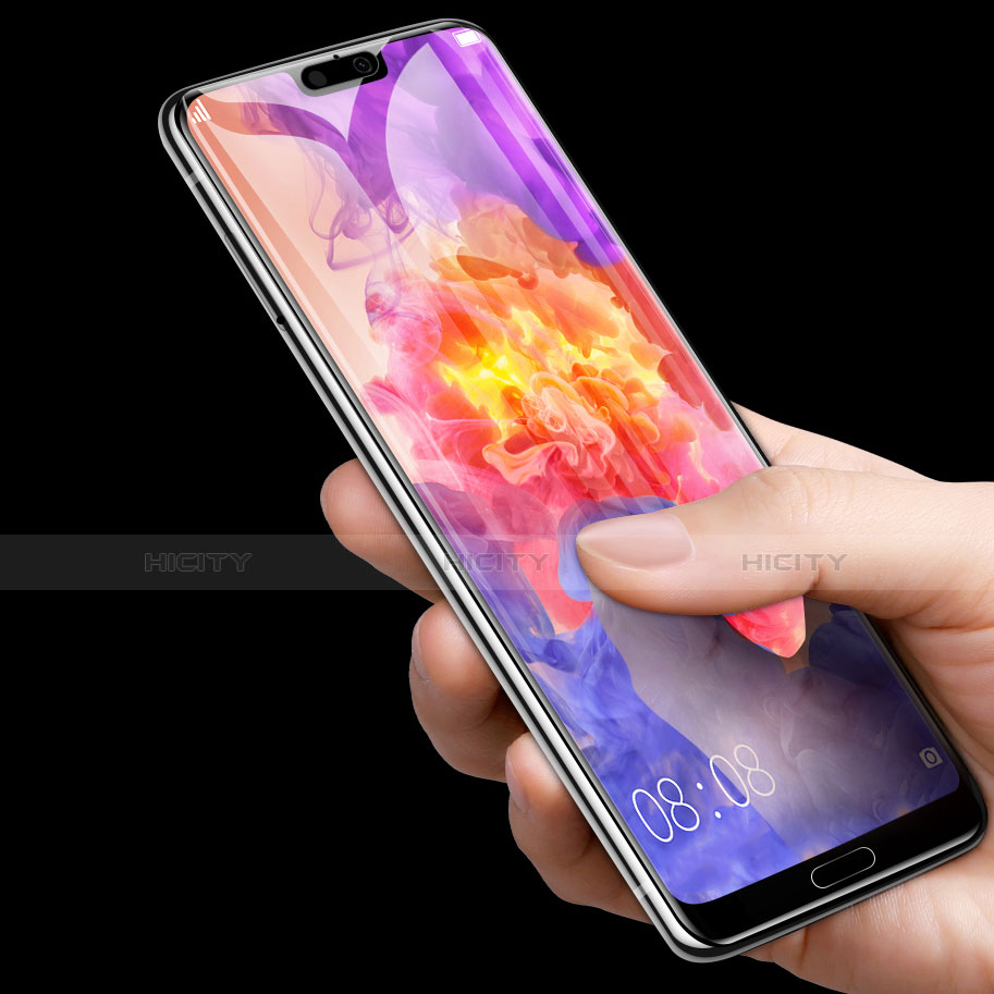 Schutzfolie Full Coverage Displayschutzfolie Panzerfolie Gehärtetes Glas Glasfolie Skins zum Aufkleben Panzerglas F02 für Huawei P20 Pro Schwarz