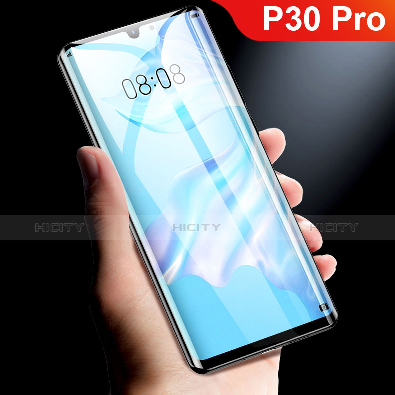 Schutzfolie Full Coverage Displayschutzfolie Panzerfolie Gehärtetes Glas Glasfolie Skins zum Aufkleben Panzerglas F02 für Huawei P30 Pro Schwarz