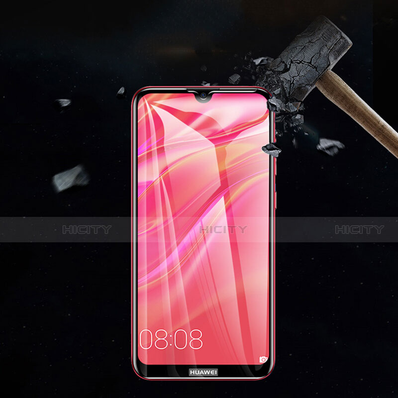 Schutzfolie Full Coverage Displayschutzfolie Panzerfolie Gehärtetes Glas Glasfolie Skins zum Aufkleben Panzerglas F02 für Huawei Y7 (2019) Schwarz