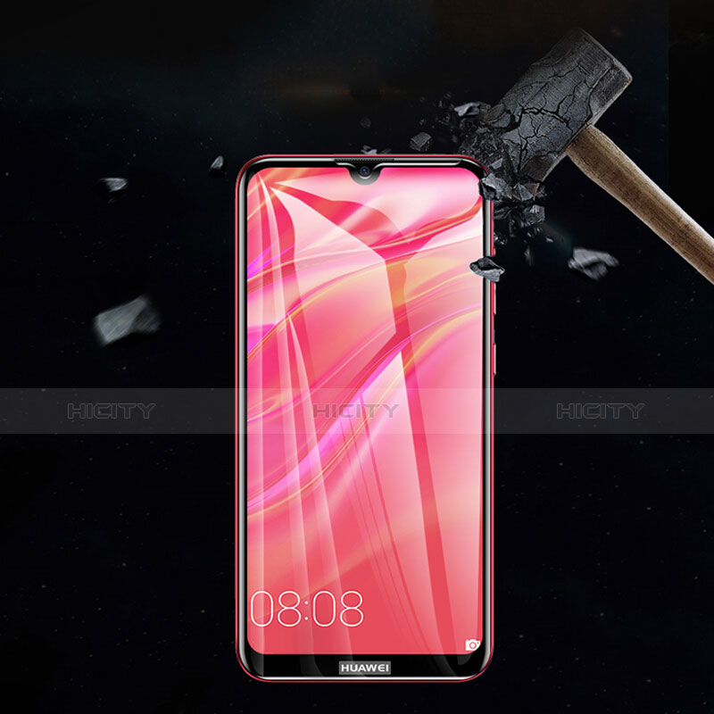 Schutzfolie Full Coverage Displayschutzfolie Panzerfolie Gehärtetes Glas Glasfolie Skins zum Aufkleben Panzerglas F02 für Huawei Y7 Prime (2019) Schwarz