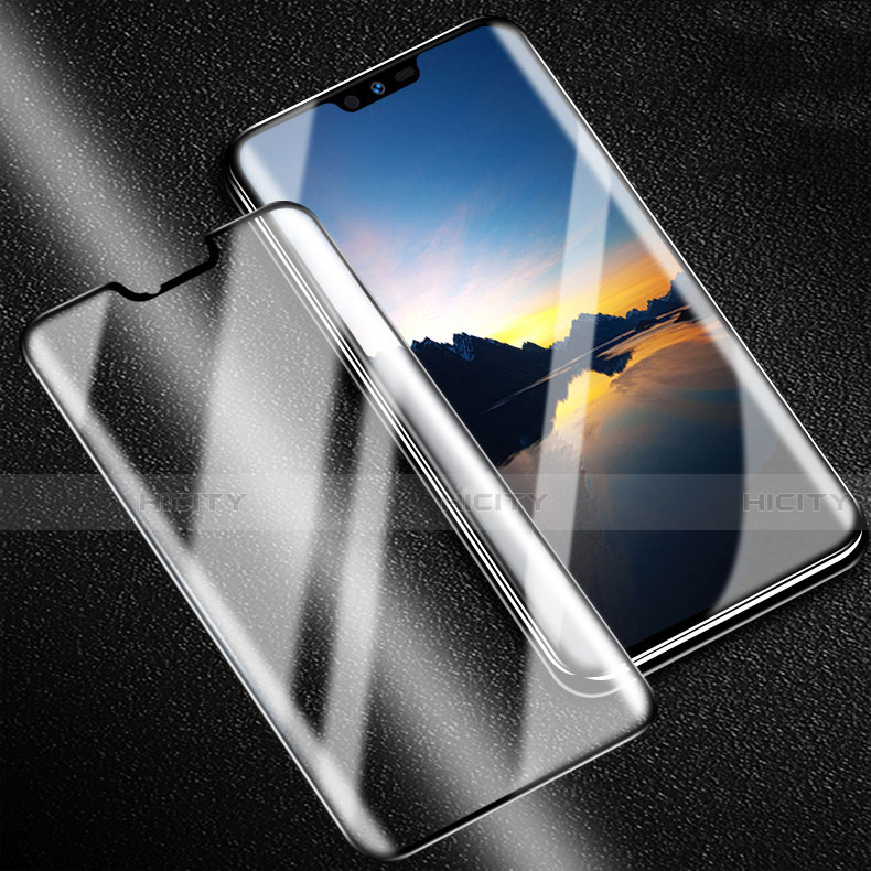 Schutzfolie Full Coverage Displayschutzfolie Panzerfolie Gehärtetes Glas Glasfolie Skins zum Aufkleben Panzerglas F02 für LG V50 ThinQ 5G Schwarz Plus