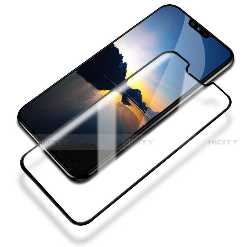 Schutzfolie Full Coverage Displayschutzfolie Panzerfolie Gehärtetes Glas Glasfolie Skins zum Aufkleben Panzerglas F02 für LG V50 ThinQ 5G Schwarz groß