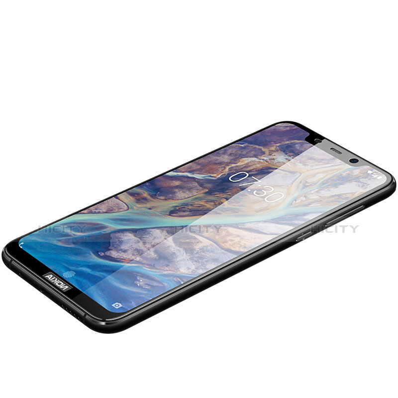 Schutzfolie Full Coverage Displayschutzfolie Panzerfolie Gehärtetes Glas Glasfolie Skins zum Aufkleben Panzerglas F02 für Nokia X7 Schwarz