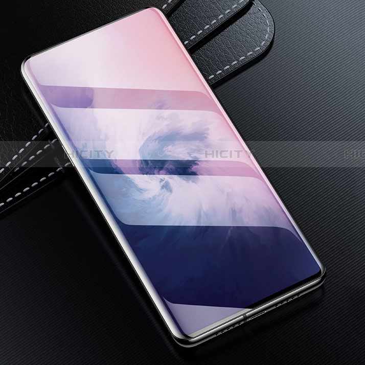 Schutzfolie Full Coverage Displayschutzfolie Panzerfolie Gehärtetes Glas Glasfolie Skins zum Aufkleben Panzerglas F02 für OnePlus 7 Pro Schwarz