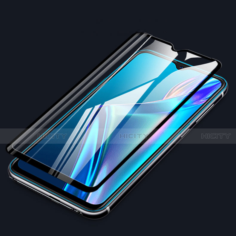 Schutzfolie Full Coverage Displayschutzfolie Panzerfolie Gehärtetes Glas Glasfolie Skins zum Aufkleben Panzerglas F02 für Oppo A12 Schwarz