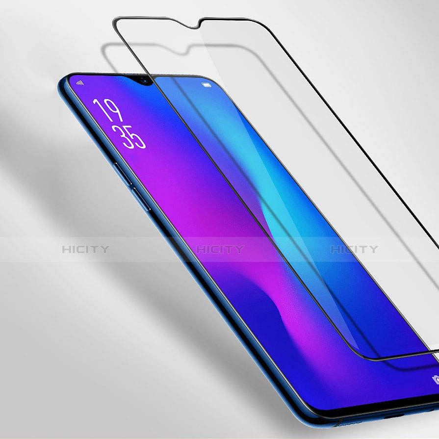 Schutzfolie Full Coverage Displayschutzfolie Panzerfolie Gehärtetes Glas Glasfolie Skins zum Aufkleben Panzerglas F02 für Oppo A9 Schwarz