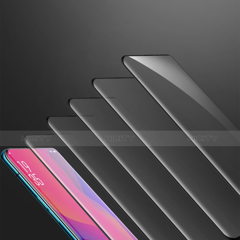 Schutzfolie Full Coverage Displayschutzfolie Panzerfolie Gehärtetes Glas Glasfolie Skins zum Aufkleben Panzerglas F02 für Oppo Find X Schwarz