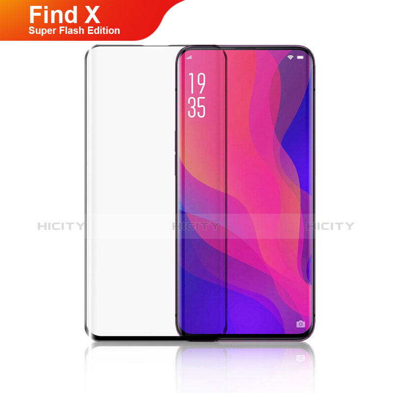 Schutzfolie Full Coverage Displayschutzfolie Panzerfolie Gehärtetes Glas Glasfolie Skins zum Aufkleben Panzerglas F02 für Oppo Find X Super Flash Edition Schwarz