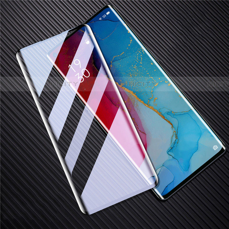 Schutzfolie Full Coverage Displayschutzfolie Panzerfolie Gehärtetes Glas Glasfolie Skins zum Aufkleben Panzerglas F02 für Oppo Find X2 Neo Schwarz