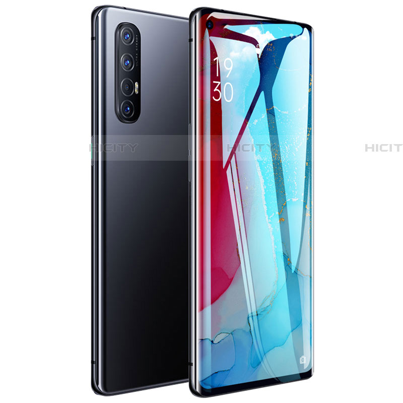 Schutzfolie Full Coverage Displayschutzfolie Panzerfolie Gehärtetes Glas Glasfolie Skins zum Aufkleben Panzerglas F02 für Oppo Find X2 Neo Schwarz