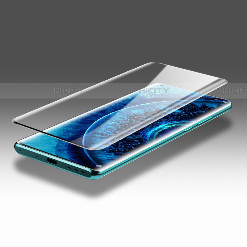 Schutzfolie Full Coverage Displayschutzfolie Panzerfolie Gehärtetes Glas Glasfolie Skins zum Aufkleben Panzerglas F02 für Oppo Find X2 Schwarz