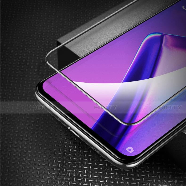 Schutzfolie Full Coverage Displayschutzfolie Panzerfolie Gehärtetes Glas Glasfolie Skins zum Aufkleben Panzerglas F02 für Oppo K3 Schwarz groß