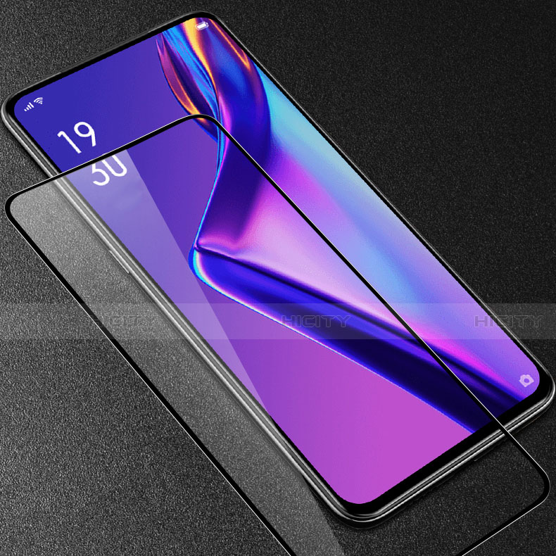 Schutzfolie Full Coverage Displayschutzfolie Panzerfolie Gehärtetes Glas Glasfolie Skins zum Aufkleben Panzerglas F02 für Oppo K3 Schwarz groß