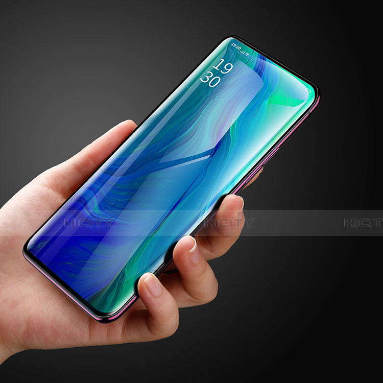 Schutzfolie Full Coverage Displayschutzfolie Panzerfolie Gehärtetes Glas Glasfolie Skins zum Aufkleben Panzerglas F02 für Oppo Reno Schwarz