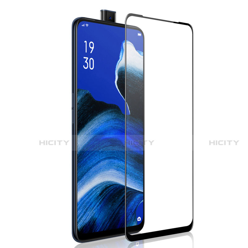 Schutzfolie Full Coverage Displayschutzfolie Panzerfolie Gehärtetes Glas Glasfolie Skins zum Aufkleben Panzerglas F02 für Oppo Reno2 Z Schwarz