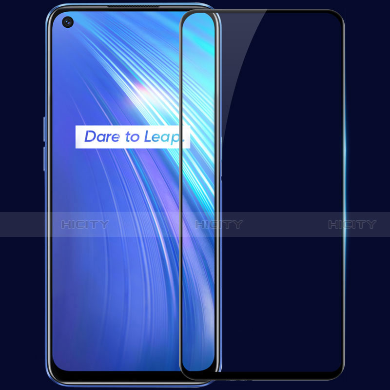 Schutzfolie Full Coverage Displayschutzfolie Panzerfolie Gehärtetes Glas Glasfolie Skins zum Aufkleben Panzerglas F02 für Realme 6 Schwarz