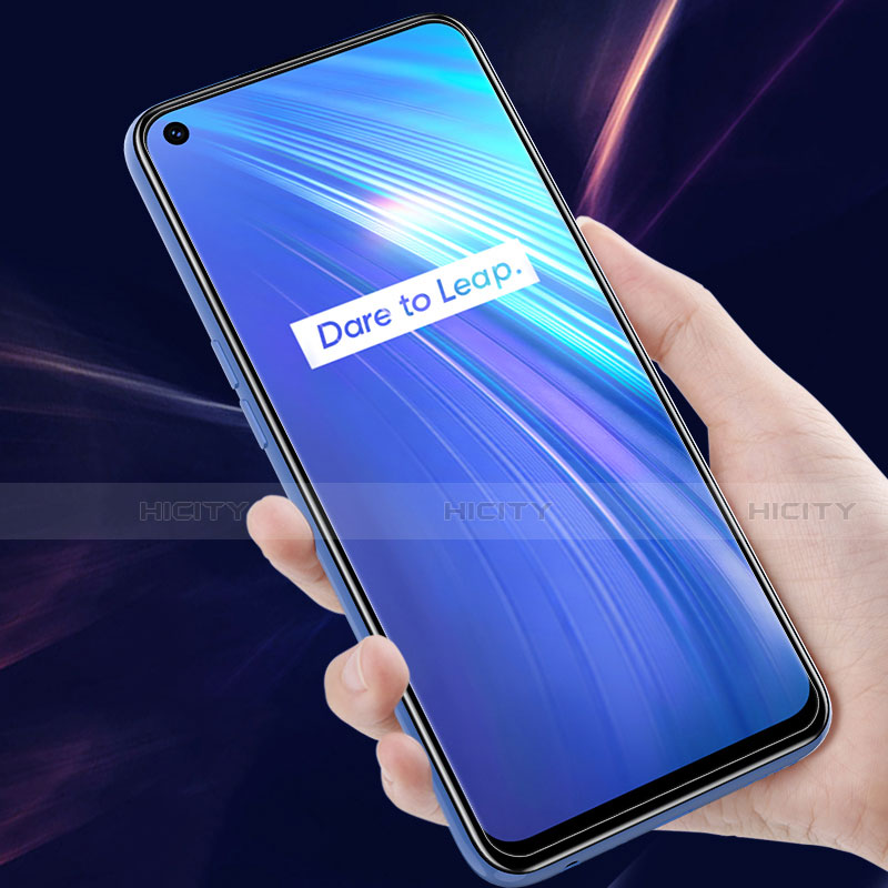 Schutzfolie Full Coverage Displayschutzfolie Panzerfolie Gehärtetes Glas Glasfolie Skins zum Aufkleben Panzerglas F02 für Realme 6 Schwarz