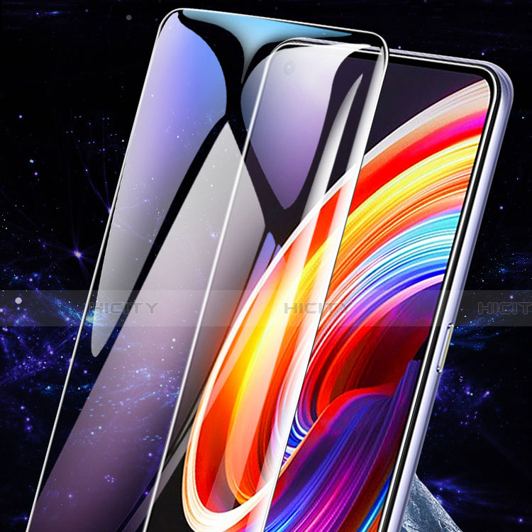 Schutzfolie Full Coverage Displayschutzfolie Panzerfolie Gehärtetes Glas Glasfolie Skins zum Aufkleben Panzerglas F02 für Realme X7 Pro 5G Schwarz