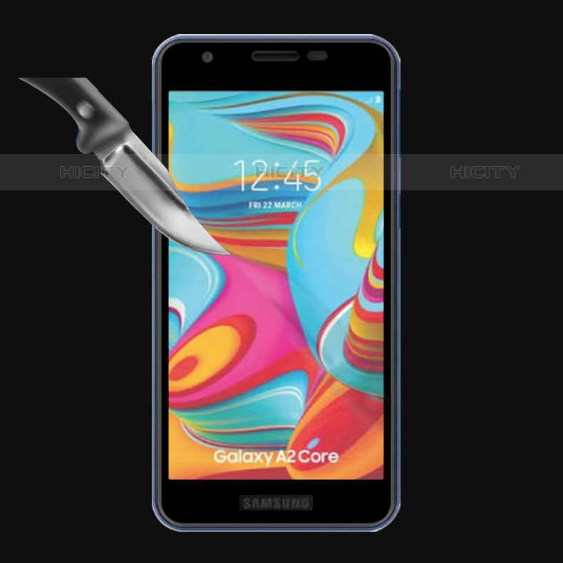 Schutzfolie Full Coverage Displayschutzfolie Panzerfolie Gehärtetes Glas Glasfolie Skins zum Aufkleben Panzerglas F02 für Samsung Galaxy A2 Core A260F A260G Schwarz groß