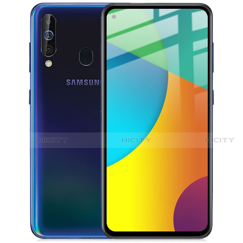 Schutzfolie Full Coverage Displayschutzfolie Panzerfolie Gehärtetes Glas Glasfolie Skins zum Aufkleben Panzerglas F02 für Samsung Galaxy A60 Schwarz