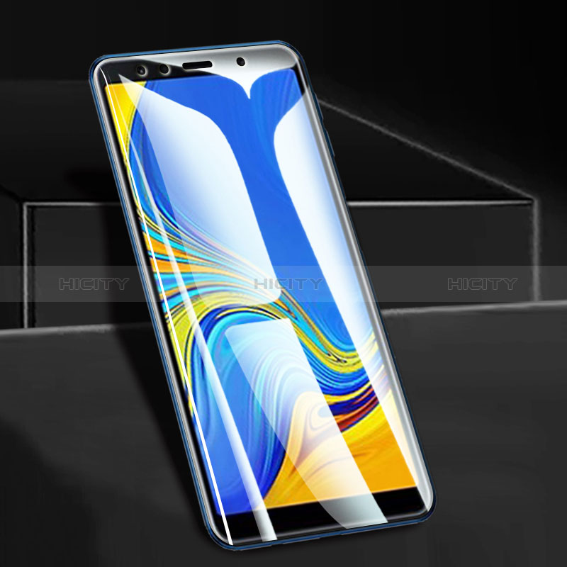 Schutzfolie Full Coverage Displayschutzfolie Panzerfolie Gehärtetes Glas Glasfolie Skins zum Aufkleben Panzerglas F02 für Samsung Galaxy A7 (2018) A750 Schwarz