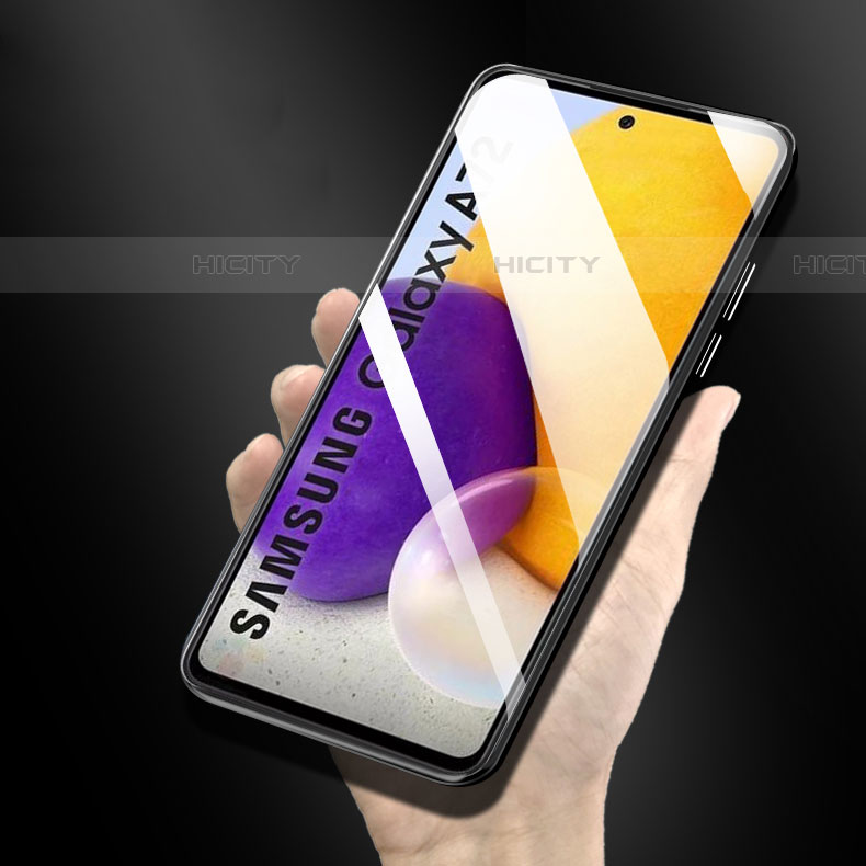 Schutzfolie Full Coverage Displayschutzfolie Panzerfolie Gehärtetes Glas Glasfolie Skins zum Aufkleben Panzerglas F02 für Samsung Galaxy A72 4G Schwarz groß