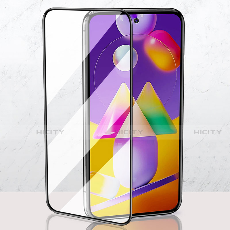 Schutzfolie Full Coverage Displayschutzfolie Panzerfolie Gehärtetes Glas Glasfolie Skins zum Aufkleben Panzerglas F02 für Samsung Galaxy M51 Schwarz