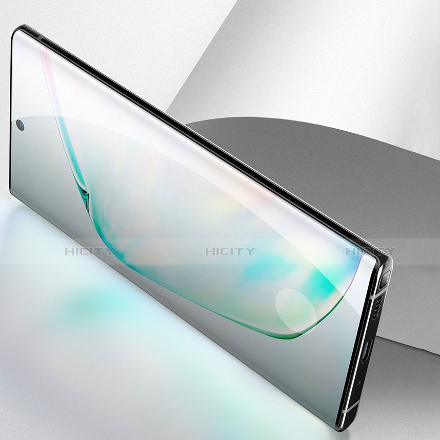 Schutzfolie Full Coverage Displayschutzfolie Panzerfolie Gehärtetes Glas Glasfolie Skins zum Aufkleben Panzerglas F02 für Samsung Galaxy Note 10 5G Schwarz groß