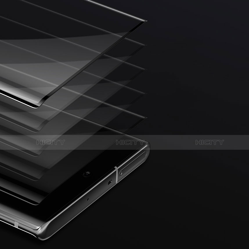 Schutzfolie Full Coverage Displayschutzfolie Panzerfolie Gehärtetes Glas Glasfolie Skins zum Aufkleben Panzerglas F02 für Samsung Galaxy Note 10 Plus Schwarz