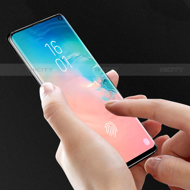 Schutzfolie Full Coverage Displayschutzfolie Panzerfolie Gehärtetes Glas Glasfolie Skins zum Aufkleben Panzerglas F02 für Samsung Galaxy S10 5G Schwarz