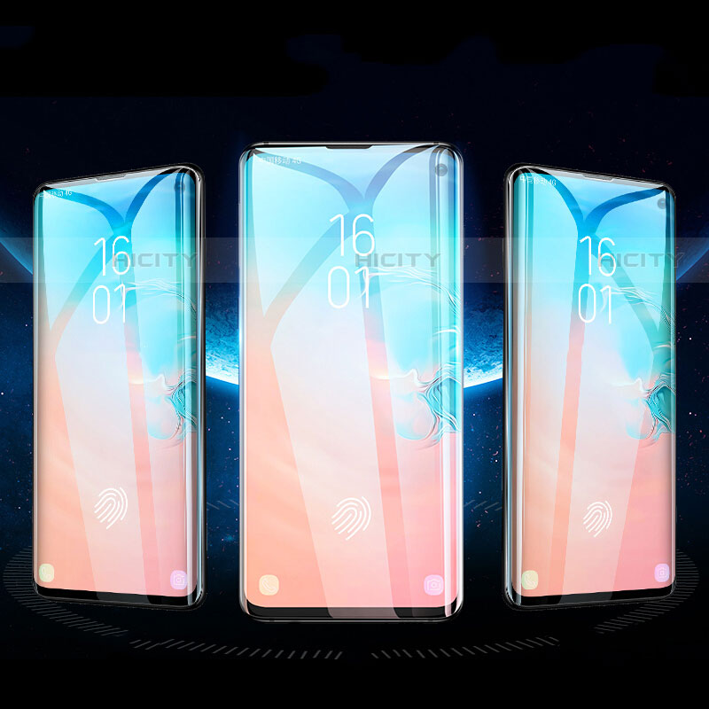 Schutzfolie Full Coverage Displayschutzfolie Panzerfolie Gehärtetes Glas Glasfolie Skins zum Aufkleben Panzerglas F02 für Samsung Galaxy S10 5G Schwarz