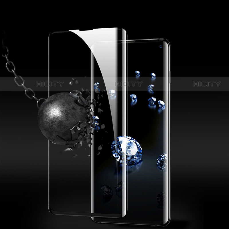 Schutzfolie Full Coverage Displayschutzfolie Panzerfolie Gehärtetes Glas Glasfolie Skins zum Aufkleben Panzerglas F02 für Samsung Galaxy S10 5G Schwarz