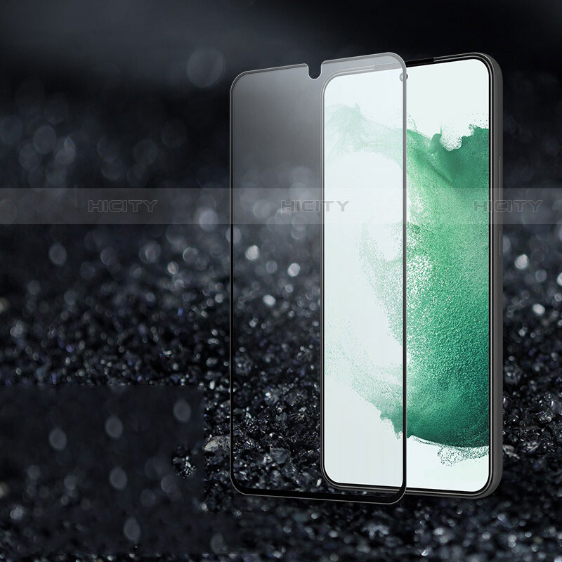 Schutzfolie Full Coverage Displayschutzfolie Panzerfolie Gehärtetes Glas Glasfolie Skins zum Aufkleben Panzerglas F02 für Samsung Galaxy S22 Plus 5G Schwarz