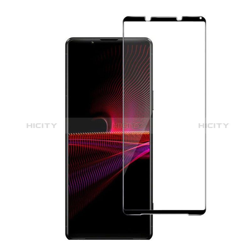 Schutzfolie Full Coverage Displayschutzfolie Panzerfolie Gehärtetes Glas Glasfolie Skins zum Aufkleben Panzerglas F02 für Sony Xperia 1 IV Schwarz