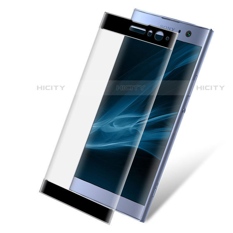 Schutzfolie Full Coverage Displayschutzfolie Panzerfolie Gehärtetes Glas Glasfolie Skins zum Aufkleben Panzerglas F02 für Sony Xperia XA2 Schwarz