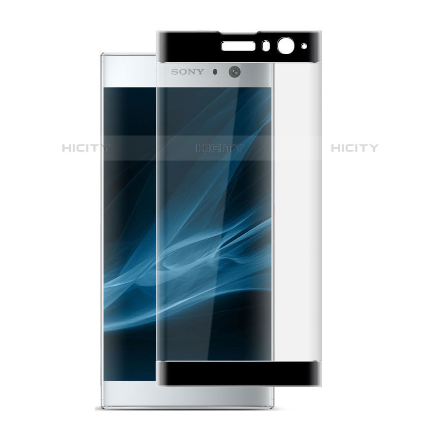 Schutzfolie Full Coverage Displayschutzfolie Panzerfolie Gehärtetes Glas Glasfolie Skins zum Aufkleben Panzerglas F02 für Sony Xperia XA2 Schwarz