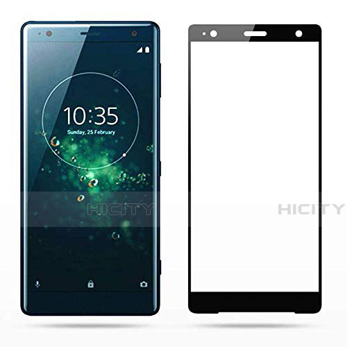 Schutzfolie Full Coverage Displayschutzfolie Panzerfolie Gehärtetes Glas Glasfolie Skins zum Aufkleben Panzerglas F02 für Sony Xperia XZ2 Compact Schwarz