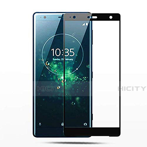 Schutzfolie Full Coverage Displayschutzfolie Panzerfolie Gehärtetes Glas Glasfolie Skins zum Aufkleben Panzerglas F02 für Sony Xperia XZ2 Compact Schwarz