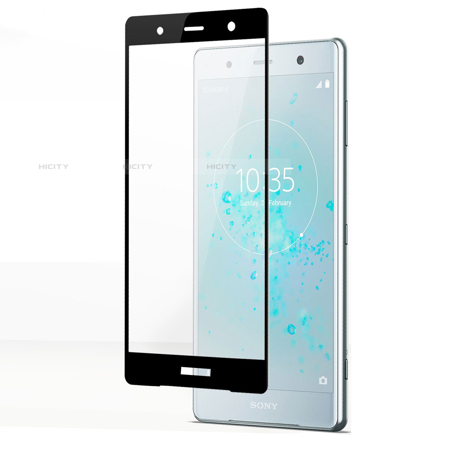 Schutzfolie Full Coverage Displayschutzfolie Panzerfolie Gehärtetes Glas Glasfolie Skins zum Aufkleben Panzerglas F02 für Sony Xperia XZ2 Premium Schwarz groß