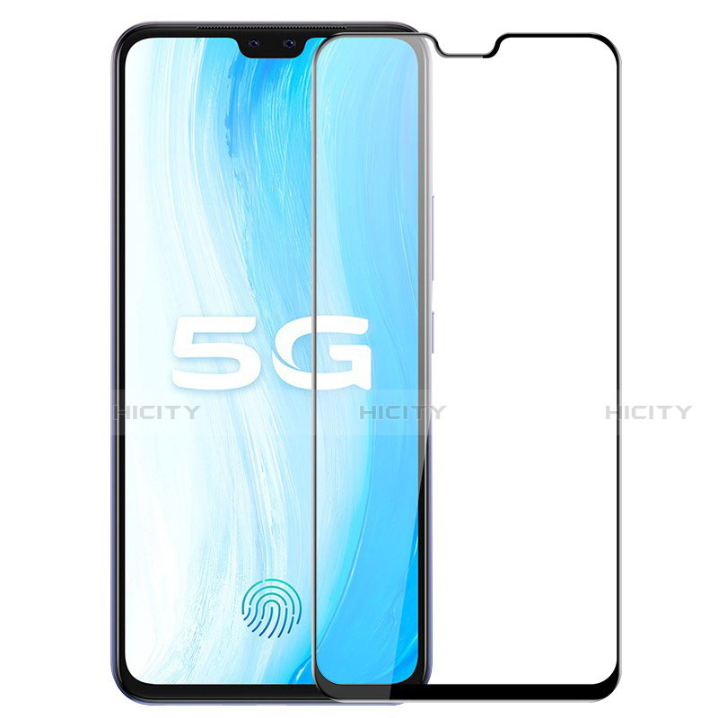 Schutzfolie Full Coverage Displayschutzfolie Panzerfolie Gehärtetes Glas Glasfolie Skins zum Aufkleben Panzerglas F02 für Vivo V20 Pro 5G Schwarz groß