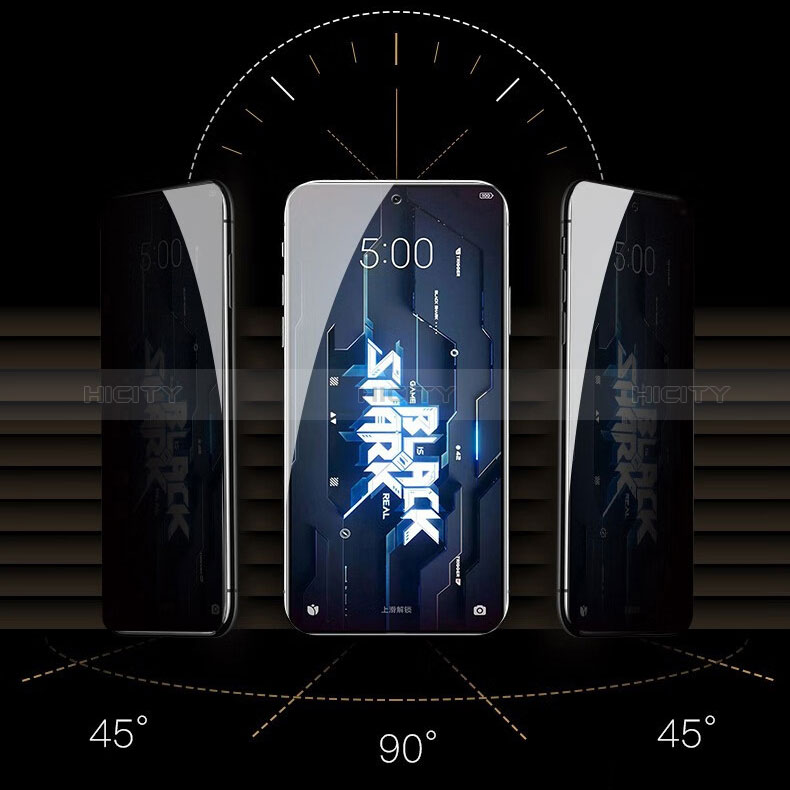 Schutzfolie Full Coverage Displayschutzfolie Panzerfolie Gehärtetes Glas Glasfolie Skins zum Aufkleben Panzerglas F02 für Xiaomi Black Shark 5 5G Schwarz groß